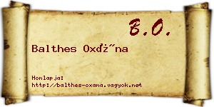 Balthes Oxána névjegykártya